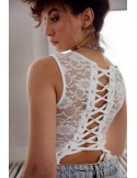 Cremefarbener Body mit Korsetteinfassung ZZ228 – Online-Shop – Boutique